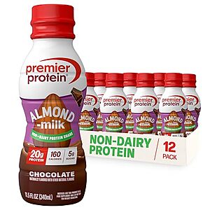 [Prime, SnS] $16.42 | 12-Pack 11.5-Oz Premier Protein Almondmilk Plant Based Protein Shake (Chocolate) at Amazon ($1.37 each)