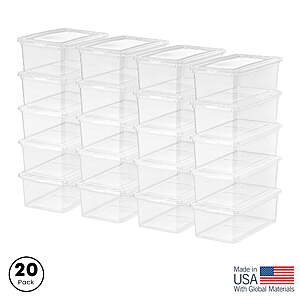 Inspired Essentials 5 Qt. Plastic Storage Bins with Lids, Stackable Storage Containers, Totes, 20Pk $12.44