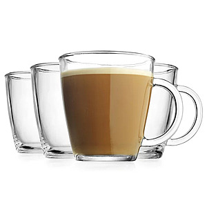4-Pack 12-Oz Home Essentials Barista Glass Coffee Mug Set $8.54 + Free Shipping on $49+