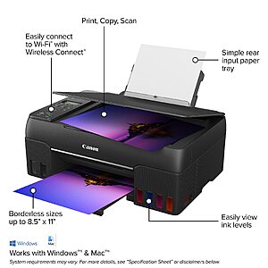 Canon PIXMA G620 Wireless MegaTank Photo All-in-One Printer [Print, Copy, Scan], Black,Works with Alexa   $229.99