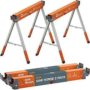 BORA Workhorse XT Saw Horses 2 Pack Adjustable Folding $88.81