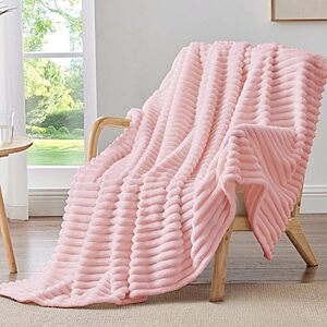 [Prime] 50"x60" BEDELITE Ribbed Throw Blanket (Pink ) $7.59 + Free Shipping
