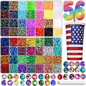[Prime] 56000-Piece 3mm BBita Flatback Resin Jelly Rhinestones Bedazzling Kit (56 Colors)  $3.59 + Free Shipping