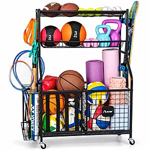 [Prime Day]PLKOW Sports Equipment Storage for Garage, Ball Storage Organizer $80.74