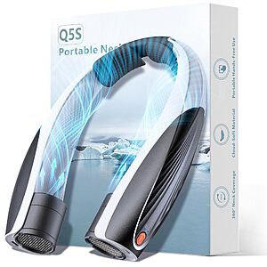 Prime: Kesguar Q5S Portable Neck Fan 20H RunTime 6000mAh Rechargeable $13.99 + Free Shipping