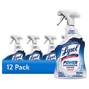 (12 pack) Lysol Power Foaming Cleaning Spray for Bathrooms, Foam Cleaner Bathrooms, Showers, Tubs, 32 fl oz - $35.20