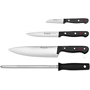 [Prime] $109* | 4-Piece Wüsthof Gourmet Chef's Knife Set (Black) at Amazon