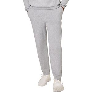 $9 Hanes Men's EcoSmart Sweatpants with Pockets, Open Hem Bottom (Light Steel and Black)