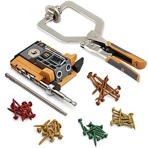 BORA Automatic Pocket Hole Jig Kit with 3in Face Clamp 50pc Screws $50.21