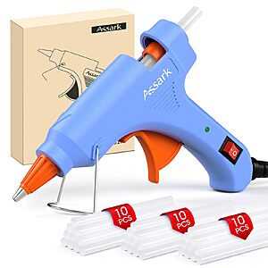[Prime] $7.31: Assark 30W Mini Hot Glue Gun Kit with 30 Glue Sticks(Blue) at Amazon