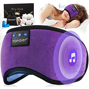 PRIME MEMBERS: TOPOINT Sleep Mask with Headphones Bluetooth 5.4 Wireless $12.99 AC