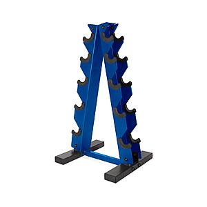 [Prime] $21.99: CAP A-Frame Hex Dumbbell 5-Tier Storage Rack, Blue, 150lb Capacity at Amazon