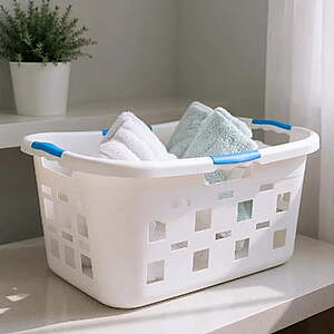 CLOROX Anti-Microbial 2 Bushel Rectangle Laundry Basket - White $5.62