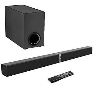Maraawa Sound Bar with Subwoofer,120W Sound Bar Bluetooth 5.3 Soundbar Surround Sound System, Detachable Home Theater Speaker with ARC/Optical/AUX Connection, Remote - $66.49
