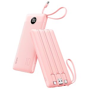 Amazon – VRURC 10,000mAh Power Bank w/ 4 Built-In Cables - $19.54 for Prime