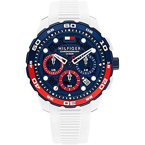 44mm Tommy Hilfiger TH-Regatta Men's Chronograph Quartz Watch (White/Black/Blue) $72.50 + Free Shipping at Amazon