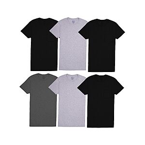 Fruit of the Loom Mens Eversoft Cotton Short Sleeve Pocket T-Shirts, Breathable & Tag Free Underwear, 6 Pack - Colors May Vary, Medium US