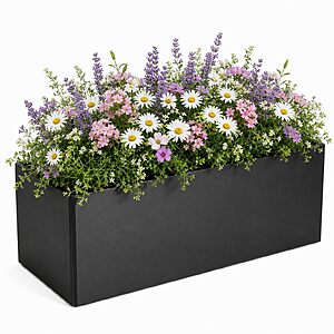 Cyayit Outdoor Metal Planter Box, 31.5x15.75x15.75 Inches, Galvanized Steel $82.19