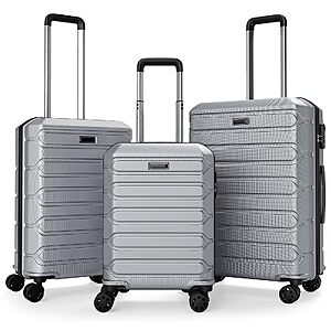 Luggage Sets 3 Pieces Hardside Suitcase with Spinner Wheels & Lock, 20” Carry On, 24” & 28” Checked Luggage Set - $88.98