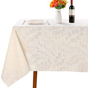 54"x78" PVC Vinyl Waterproof Rectangle Beige Tablecloth (Fern Pattern) $4.47 + Free Shipping w/ Prime or on $35+