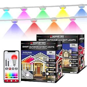 150ft (1x 100ft, 1x 50ft) Monster Smart Permanent Outdoor Lights with 108 LED Eaves Lights RGB+IC+WW $124.99 + Free Shipping