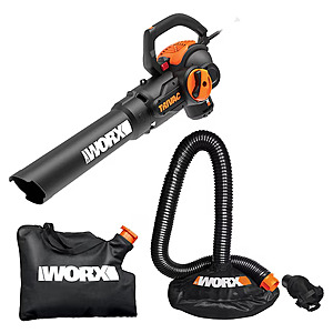 WORX WG524 Trivac 620-CFM 70-MPH Corded Electric Handheld Leaf Blower (same as WG512 but with attachments) $89.99