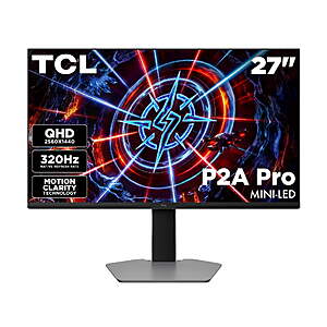 27" TCL 1440p QHD Mini-LED 320Hz Gaming Monitor (27P2A Pro) $219 + Free Shipping