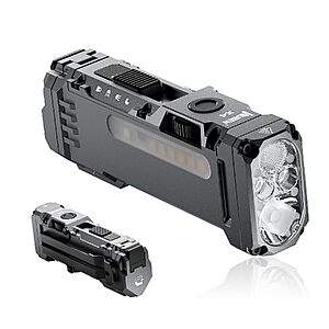 [Prime] WUBEN X4 1500-Lumen Rechargeable EDC Flashlight w/ RGB Side Light, Magnetic Tail & USB-C Charging (Gray) $33.34 + Free Shipping