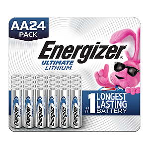 Energizer Ultimate Lithium AA Batteries (24 Pack), Double A Batteries $32.15