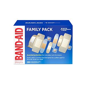 [Prime] 280-Count Band-Aid Assorted Adhesive Bandages Family Pack $10.50 w/ S&S + Free Shipping