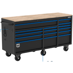 HART 72-Inch 15-Drawer Mobile Workbench with Solid Wood Top $997