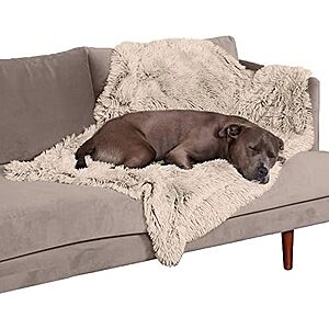 [Prime] $9.68* | Furhaven Large Waterproof Faux Fur & Velvet Pet Throw (Taupe) at Amazon
