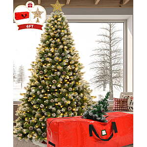 Yexmas 6ft Pre-Lit Christmas Tree with Tree Topper, 8 Modes LED Lights, with Large Storage Bag $59.99