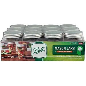 $9.59* | 12-Pk Ball 8-Oz Regular Mouth Mason Jars w/ Lids & Bands at Amazon