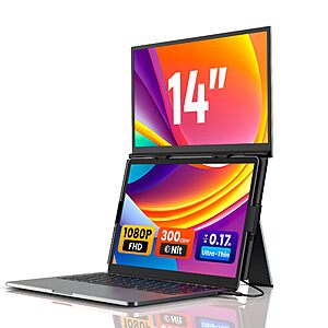 SMISEACOW Laptop Screen Extender 14" FHD Portable Dual Monitor, Ultra-Slim for 13-17.3'' Laptops $74.09