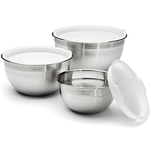 [Prime] Cuisinart 3-Piece Stainless Steel Nesting Mixing Bowl Set (1.5, 3 & 5-Qt) $28.45 + Free Shipping