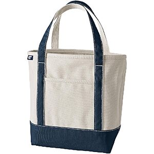 [Prime] Lands' End Cotton Canvas Open Tote Bag (Natural/Radiant Navy) $21.33 + Free Shipping