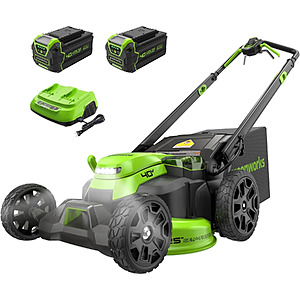 Greenworks 40V 25" Brushless Dual Blade Self-Propelled Lawn Mower (2) 4.0 ah batteries and dual-port charger + Free S/H $382.5