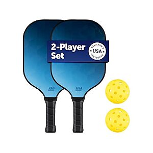 Sport Squad Pickleball Paddle Set w/ 2 Balls (Blue) $11.69 + Free Shipping w/ Prime
