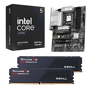 Intel Core Ultra 5 250K Plus + MSI Z890-S Pro WiFi + G.Skill Ripjaws S5 32GB DDR5-6000 Bundle $549.99 - Micro Center