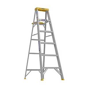 Werner 6 ft. H Aluminum Step Ladder Type I 250 lb. cap. $69.99