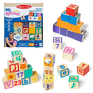 Ms. Rachel & Melissa & Doug 30-Piece Wooden Learning Blocks w/ 14 Activity Cards $15.89 + Free Shipping w/ Walmart+ or on $35+