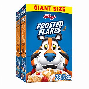 [S&S]Kellogg's Frosted Flakes Breakfast Cereal, Fat Free, Giant Size, 28.5 oz (Pack of 2) $7.39