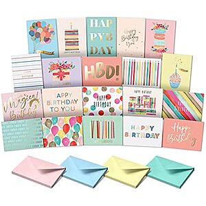 [Lightning Deal] $6.64* | 20-Pk Sweetzer & Orange Happy Birthday Cards w/ Envelopes (Cool) at Amazon