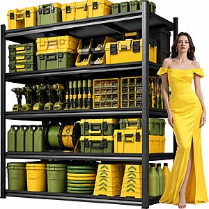 Lightning Deal - Garage Shelving,Heavy Duty Shelving with Double-Layer Columns 72H×40W×14D $54.14