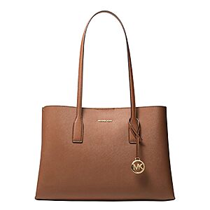 Michael Kors Women's Ruthie Medium Tote, Gold-Tone Hardware/Leather, Luggage $99