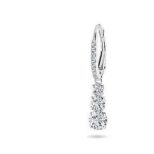 Swarovski Stilla Attract Trilogy Drop Pierced Earrings with White Crystals on a Rhodium Plated Setting with Hinged Closure $47.39