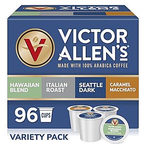 [Prime, SnS] $31.18 | 96-Count Victor Allen's Coffee Single Serve Coffee Pods for Keurig K-Cup Brewers (Medium-Dark Roast Variety) at Amazon