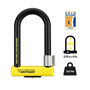 Kryptonite New York Diamond Bike U-Lock, Angle Grinder Resistant Diamond 26mm Shackle with Mounting Bracket and Keys $269.96
