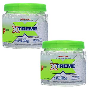 Xtreme Pro-Expert Styling Hair Gel - Alcohol Free - 2 x 15.87 oz